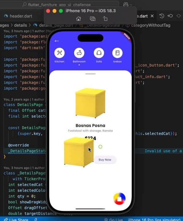 Flutter Furniture App UI Challenge